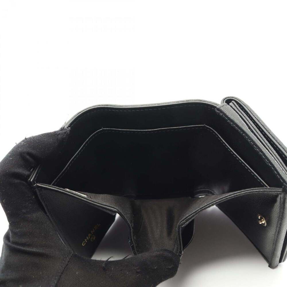 CHANEL Authentic Black Leather Logo Wallet - Picture 11 of 11